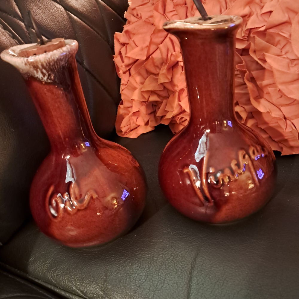 Pottery Oil & Vinegar Carafes